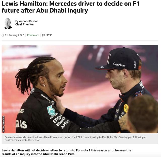 开云赛事-英媒：阿布扎比风波案调查结果将决定汉密尔顿去留